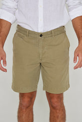 OTMAN – Straight cut cotton Bermuda shorts – Men – Khaki